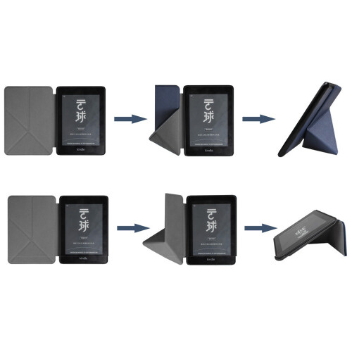 Capa Dobrável Preta em Couro PU Compatível com Kindle 2024 (6 polegadas) - Smart Sleep, Resistente a Choques 1