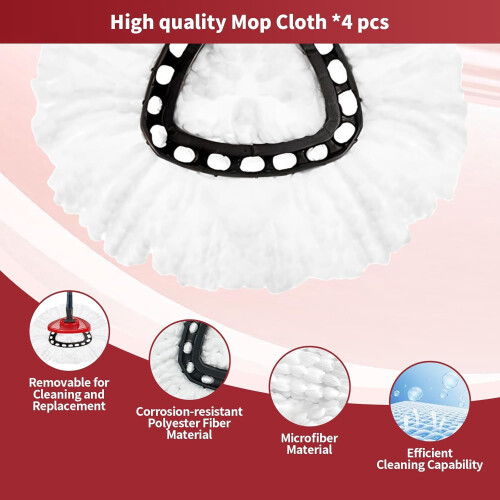 O-Cedar Compatible Microfiber Spin Mop Cloths 4 Pack 2