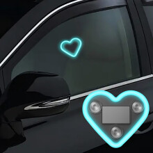 Solar Heart Neon Light for Car Rear Window LED Lamp