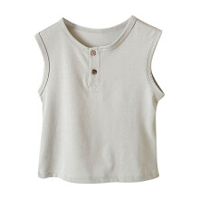 Cotton Sleeveless Tank Top for Little Girls with Buttons