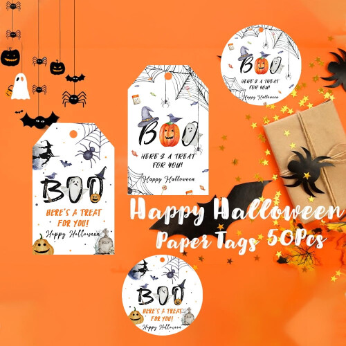 Halloween Gift Tags Kraft Paper 50 pcs 2