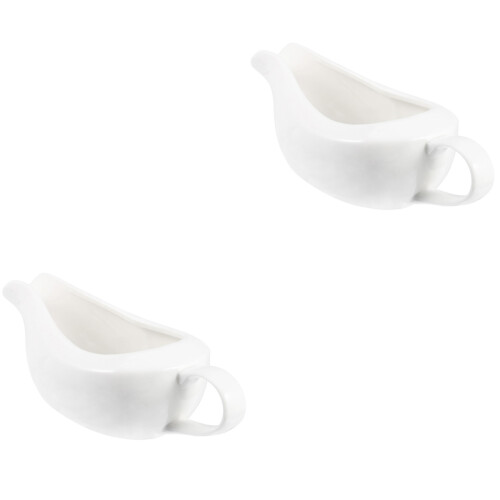 White Ceramic Syrup Dispenser 2 pcs 6.3 x 2.6 x 1.8 in