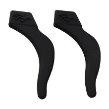 Anti-Slip Ear Hooks Black Silicone Glasses Retainer 2-Pack