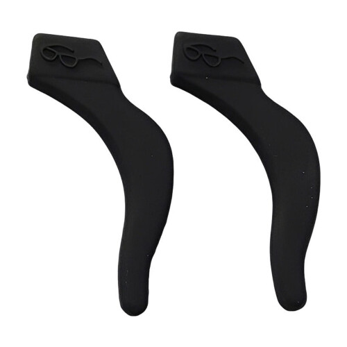Anti-Slip Ear Hooks Black Silicone Glasses Retainer 2-Pack