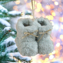 DAMAI Christmas Tree Plush Boot Ornaments Set Light Blue