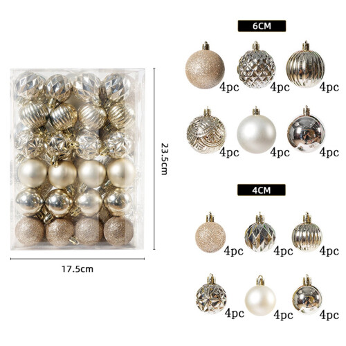 Silver Shatterproof Christmas Tree Ornaments 48PCS 1