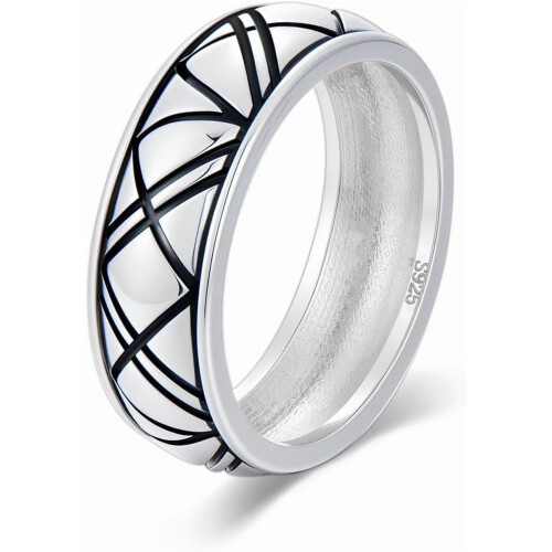 Men's 925 Sterling Silver Wedding Ring Size 8-13