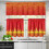 Gold Christmas Tree Kitchen Curtains Set with Rod Pocket 3