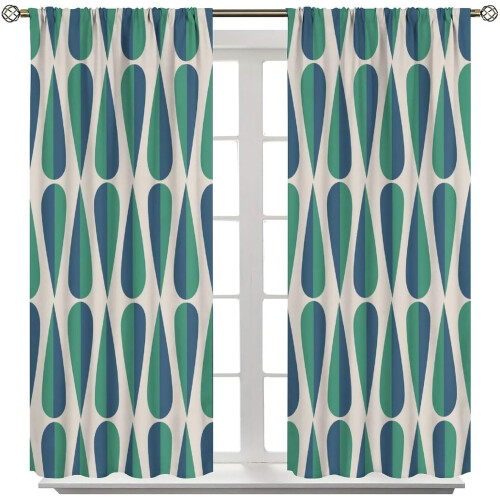 Mid-Century Curtains Atomic Starburst Pattern 2-Panel Set 1