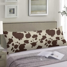 Brown Cow Printed Body Pillow Cover Polyester 20x54 Inch