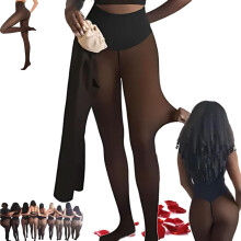 Magic Fleece Lined Leggings Plus-Size Warm Bare-Leg Tights