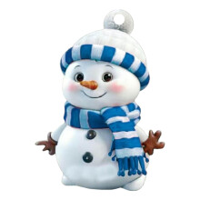 Snowman Christmas Ornament Acrylic Hanging Decoration Blue
