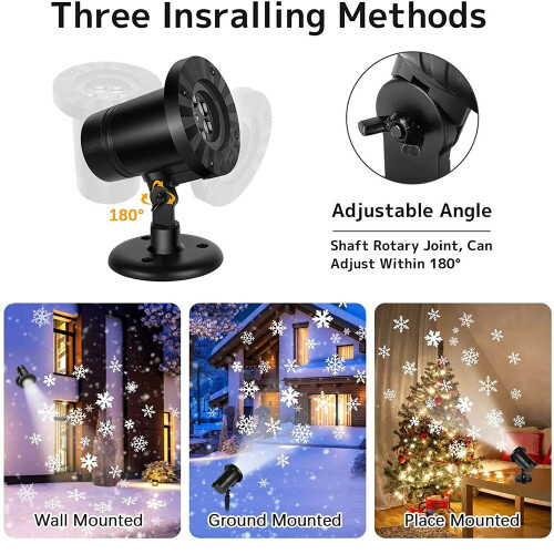 LED Snowflake Light Projector Waterproof Indoor Outdoor Use 2