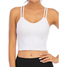 Women's Seamless Stretch Sports Bra with Cross Back and