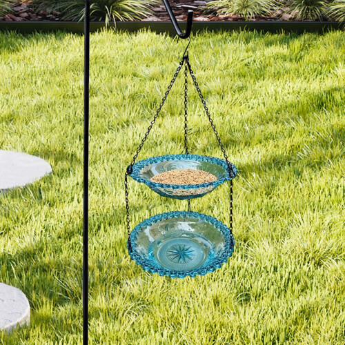 Window Bird Feeder Hanging Tray with House Design 1