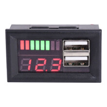 Dual-Port 2.4A USB Car Charger with Digital LED Voltmeter