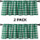 WOSIBO Buffalo Check Cotton Valances Green White 2-Pack 4