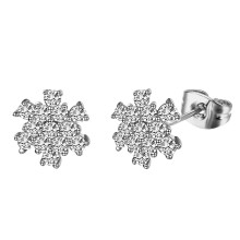 Snow Stud Earrings for Women Gold Plated with Austrian