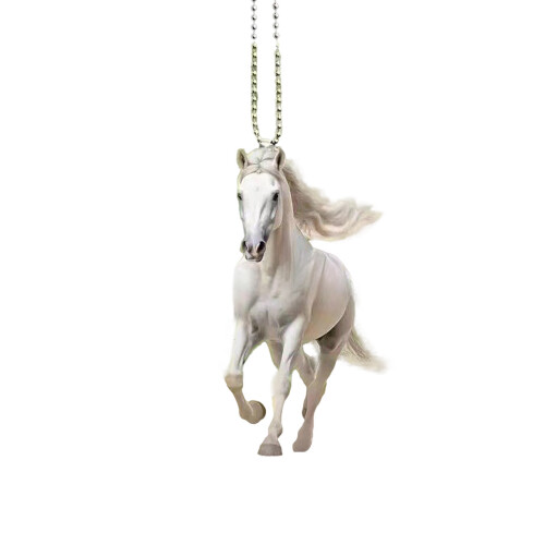 White Horse Ornament Painted Ponies Christmas Tree Decor 2