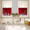 Christmas Kitchen Curtains and Valance Set Red Snowflake 2