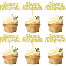 Happy Retirement Cupcake Toppers 12 Pcs