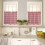 Christmas Red Kitchen Curtains and Valances Set with White 4