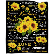 Couverture en flanelle polaire Ă motif tournesol 60 x 80 pouces
