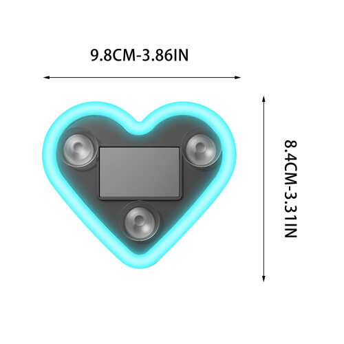 Solar Heart Neon Light for Car Rear Window 1pc 2