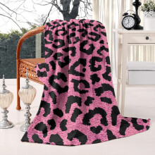 Fleece plaid met luipaardprint, 50x60 inch