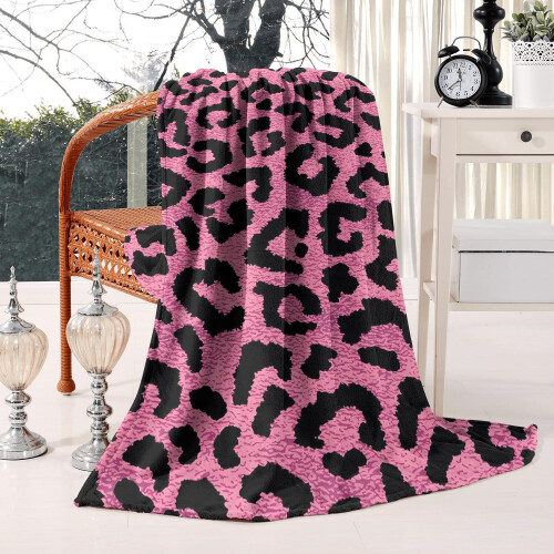 Fleece plaid met luipaardprint, 50x60 inch