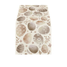 Chemin de table Œufs de Pâques aquarelle marron 4 tailles