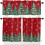 Red Christmas Tree Kitchen Curtains Set 3-Piece 24 Inch Rod 1