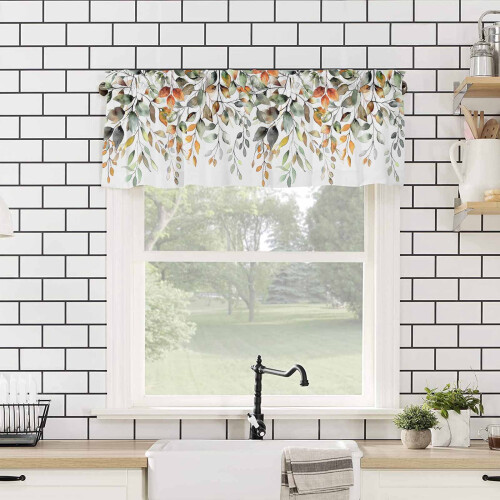 Sage Green Eucalyptus Window Valance Rod Pocket Privacy 2