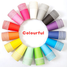 Gobelets en papier jetables de 255 ml (9 oz), couleurs assorties, paquet de 10
