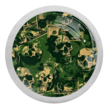 Boutons de meuble en forme de crâne camouflage, lot de 4, phosphorescents