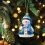 Christmas Snowman Ornament Blue Acrylic Flat 3 Inch 2