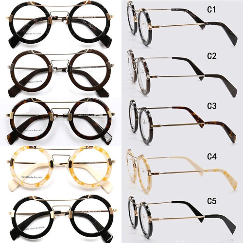 Unisex Vintage Round Acetate Eyeglasses Frames 1