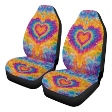 Καλύμματα καθισμάτων αυτοκινήτου Tie-Dye σε σχήμα καρδιάς, μπροστινά καθίσματα, 2