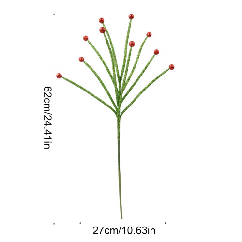 Christmas Tree Fillers Green Plastic Branches with Red Gold 2