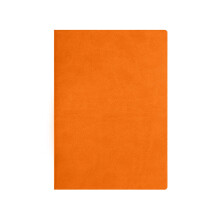 Notitieblok/schrijfwaren, dik notitieblok, oranje leer, 1 stuk