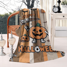 Couverture en flanelle citrouille d'Halloween 50 x 60 pouces