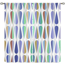 Rideaux modernes du milieu du siècle, motif étoile atomique, 2 panneaux, 52 x 84