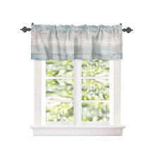 Κουρτίνα Farmhouse Blue Wood Grain με τσέπη για ράβδους 42x18 ιντσών