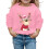 Kids Christmas Pullover Reindeer Print Round Neck Long 1