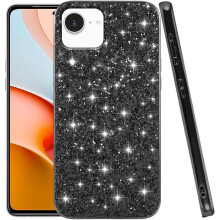 iPhone16e Glitter Stötsäkert Skal Svart TPU/PC