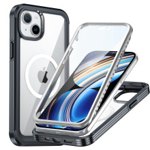 iPhone15Skal med Skärmskydd Svart6,1 tum