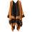 Damvinterponcho med öppen front och tofsar, vintage-stil 1
