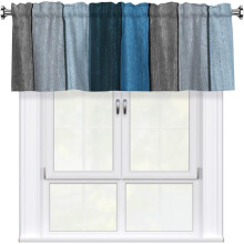Cantonnière rustique en bois bleu-gris vintage 54 x 18