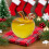 Christmas Yellow Glass Apple Ornaments Set 5
