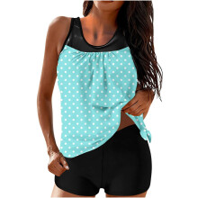 Ensemble tankini pour femme, maillot de bain taille haute avec soutien-gorge intégré